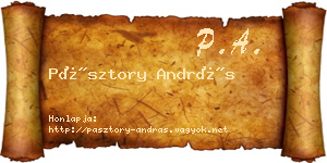 Pásztory András névjegykártya