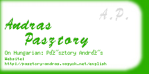 andras pasztory business card